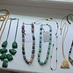 Elegant Green Gemstone Necklace Bundle